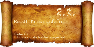 Reidl Krisztián névjegykártya